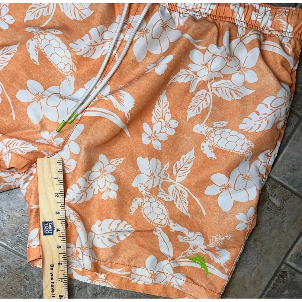 Tommy Bahama XL Swim Trunks Lined Floral Hawaiian Sea Life‎ Turtles